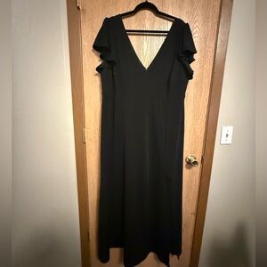 Birdy Grey Black V-Neck Hannah Dress, crepe black